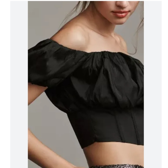 MAEVE PUFF-SLEEVE OFF-THE-SHOULDER CORSET TOP - Picture 3 of 9